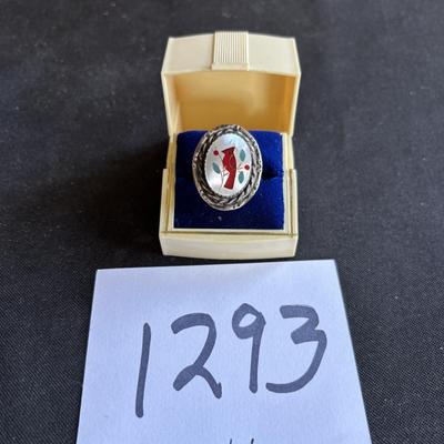 Vintage Red Bird Ring