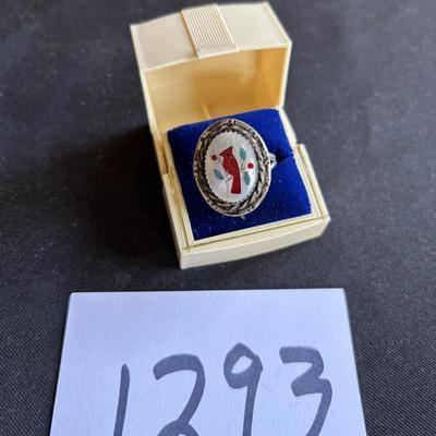 Vintage Red Bird Ring