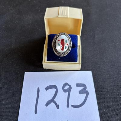 Vintage Red Bird Ring