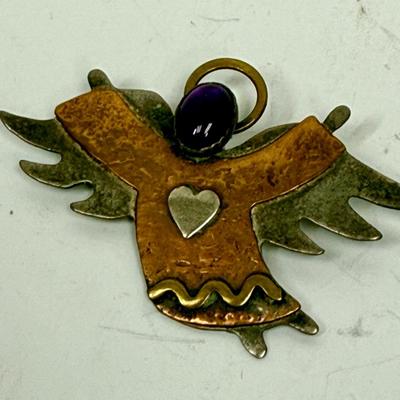 Vintage Sterling Silver Angel Pin