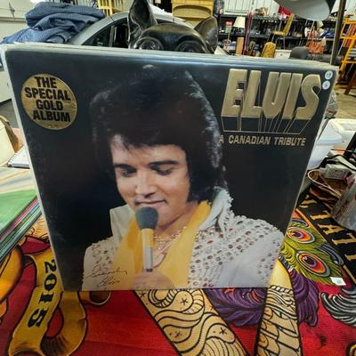 Sale Photo Thumbnail #131: Elvis Presley titled "Elvis: A Canadian Tribute", also known as "The Special Gold Album". 
Here are some details about this album:
Release Year & Format: It was released in 1978 as a 12-inch LP, and notably, many copies were pressed on distinctive gold-co