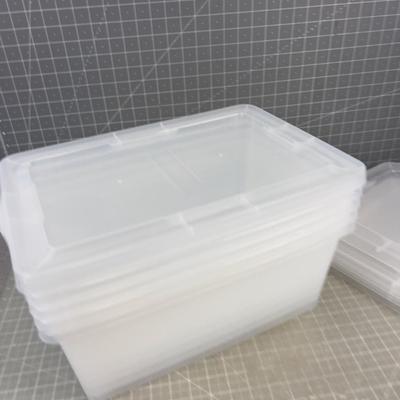 5 Clear Tubs with Lids 
