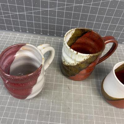 3 Studio Art Pottery Mugs 