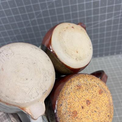 3 Studio Art Pottery Mugs 