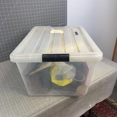 Tub full of Sanding Paper and Belts 