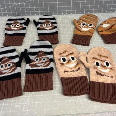 4 Pair of Mr. Hanky's Cousin MITTENS 