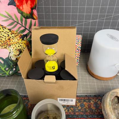 Make Your House a HOME Starter Kit: Hour Glasses, Diffuser, Sage Burning Bowl. 