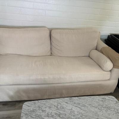 ELEMENTS Sectional Sofa White Fabric 