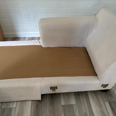 ELEMENTS Sectional Sofa White Fabric 