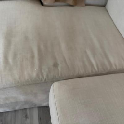 ELEMENTS Sectional Sofa White Fabric 