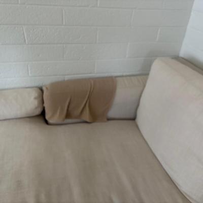 ELEMENTS Sectional Sofa White Fabric 