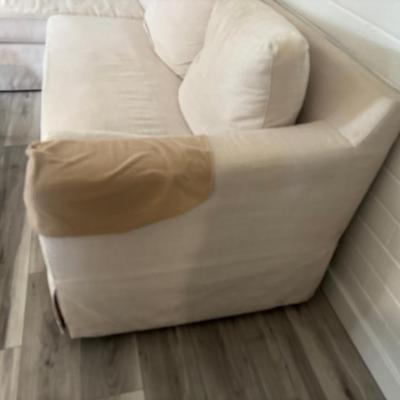ELEMENTS Sectional Sofa White Fabric 
