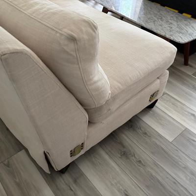 ELEMENTS Sectional Sofa White Fabric 