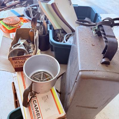 Lot 35: Car Parts, Kitchen ware, Fishing boxes & More