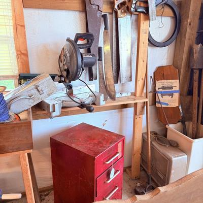 Lot 38: Shop Vac, Yard Tools, Head Board & More