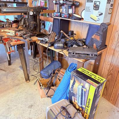 Lot 40: Radial Saw, Table, Tools & More