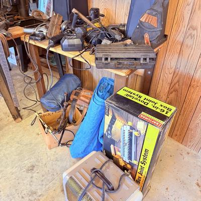 Lot 40: Radial Saw, Table, Tools & More