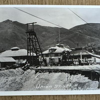 rppc UNION MINE SHAFT COMSTOCK LODE VIRGINIA CITY NEV 1930