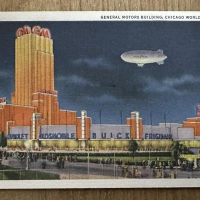 CENTURY OF PROGRESS 1934 CHICAGO WORLD'S FAIR LINEN POSTCARDS pair