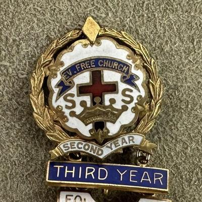 LITTLE SYSTEM SUNDAY SCHOOL GOLD FILLED ATTENDANCE PIN