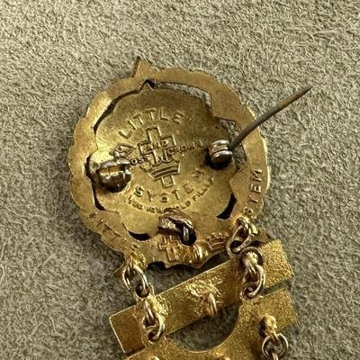 LITTLE SYSTEM SUNDAY SCHOOL GOLD FILLED ATTENDANCE PIN