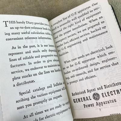 1956 DAILY POCKET DIARY GENERAL ELECTRIC TECH DATA 