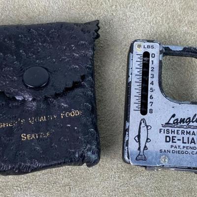 vintage LANGLEY FISHERMAN'S DE-LAIR pocket scale & ruler vintage LANGLEY FISHERMAN'S DE-LAIR pocket scale & ruler 
