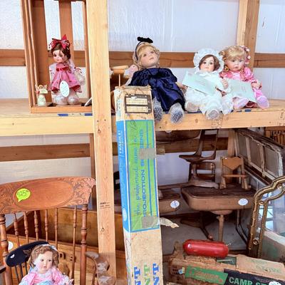 Lot 49: Dolls, Desks, Mirror, Chairs & More