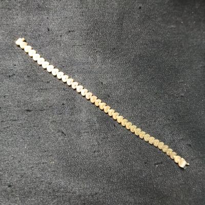 14K GOLD HEART LINKED BRACELET 10.83g
