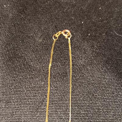 14K GOLD HEART AND CHAIN 2.37g