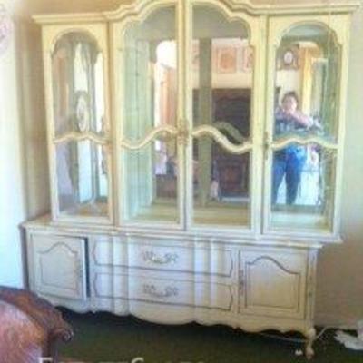 Antique French Country China Cabinet