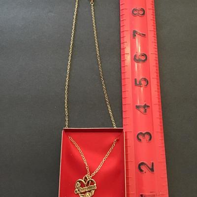 Sale Photo Thumbnail #25: Vintage, gold tone, grandma pendant necklace. Please see attached photos.