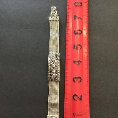 Sale Photo Thumbnail #37: Silvertone wire mesh bracelet magnetic clasp please see attached photos
