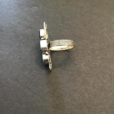 Sale Photo Thumbnail #72: Beautiful silver, 925 ring with blue rhinestones Size 7 1/2 please see attached photos