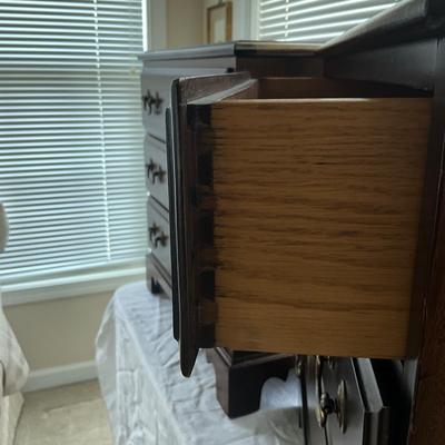 902 Pair of Mahogany 3-Drawer Chair-side Chests/ End tables