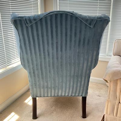904 Antique Chippendale Upholstered Wingback Chair with Extra Back Sleeve and Arm Sleeve