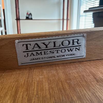 905 Taylor Jamestown 3-Drawer Desk with Upholstered Floral Motif Stool