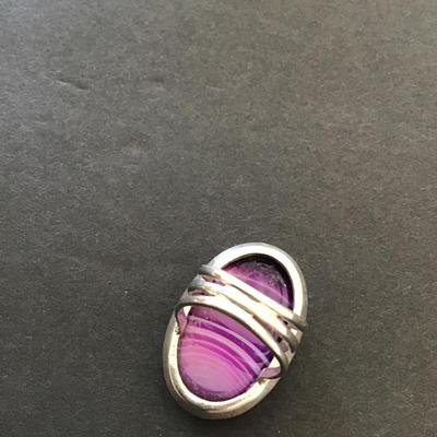 Sale Photo Thumbnail #132: Beautiful silver ring with purple stone statement ring please see attached photos