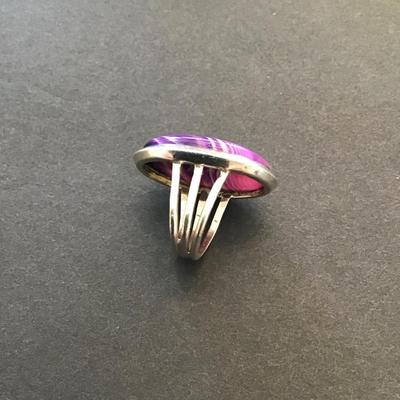 Sale Photo Thumbnail #133: Beautiful silver ring with purple stone statement ring please see attached photos