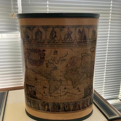 907 World Map Trashcan and Desk Matt