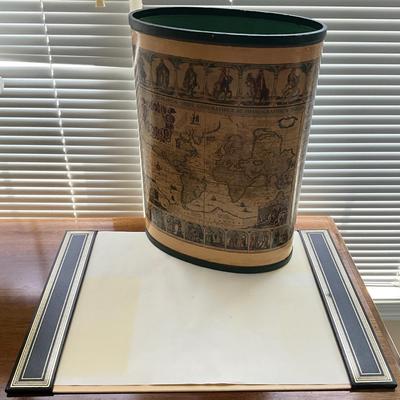 907 World Map Trashcan and Desk Matt