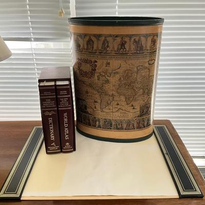 907 World Map Trashcan and Desk Matt