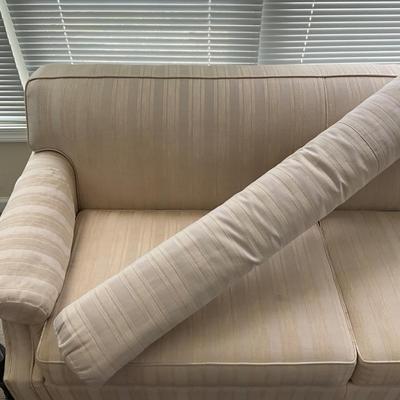 908 Lazy Boy White Striped Sleeper Sofa
