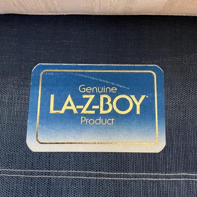 908 Lazy Boy White Striped Sleeper Sofa