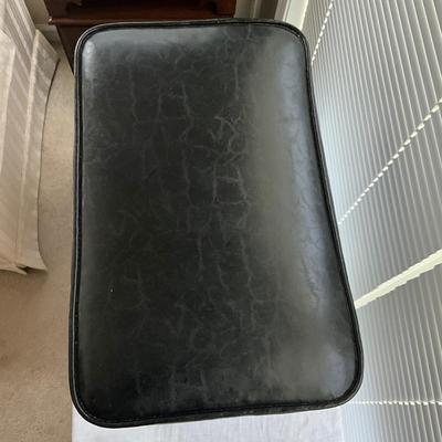 911 Mid-Century Modern Black Vinyl Stool