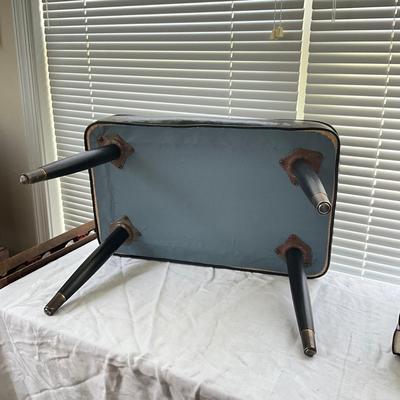 911 Mid-Century Modern Black Vinyl Stool