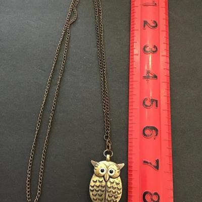 Sale Photo Thumbnail #231: Vintage owl, watch, pendant necklace. Please see attached photos.