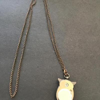 Sale Photo Thumbnail #232: Vintage owl, watch, pendant necklace. Please see attached photos.