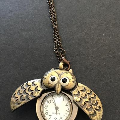 Sale Photo Thumbnail #233: Vintage owl, watch, pendant necklace. Please see attached photos.