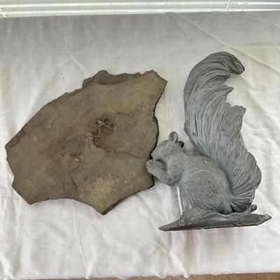 922 Composite Squirrel on stone slab